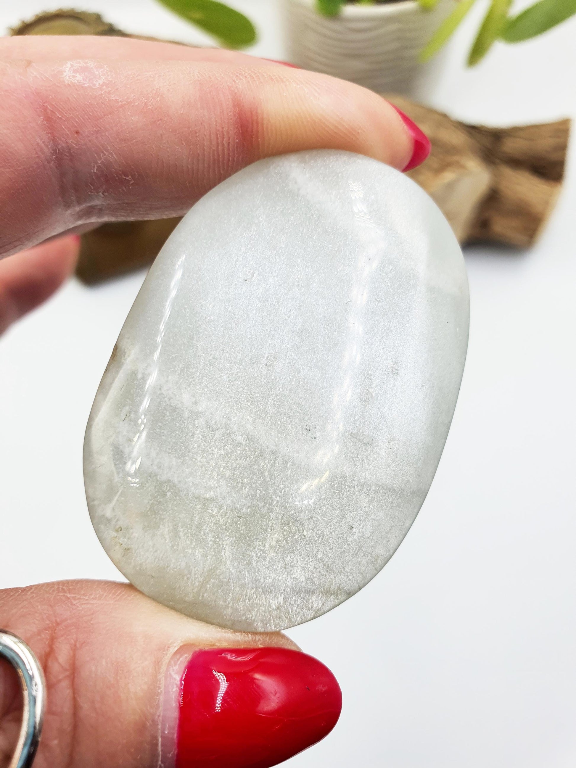 Green Moonstone Palm - Heart Chakra & Emotional Balance Healing Crystal, 50g