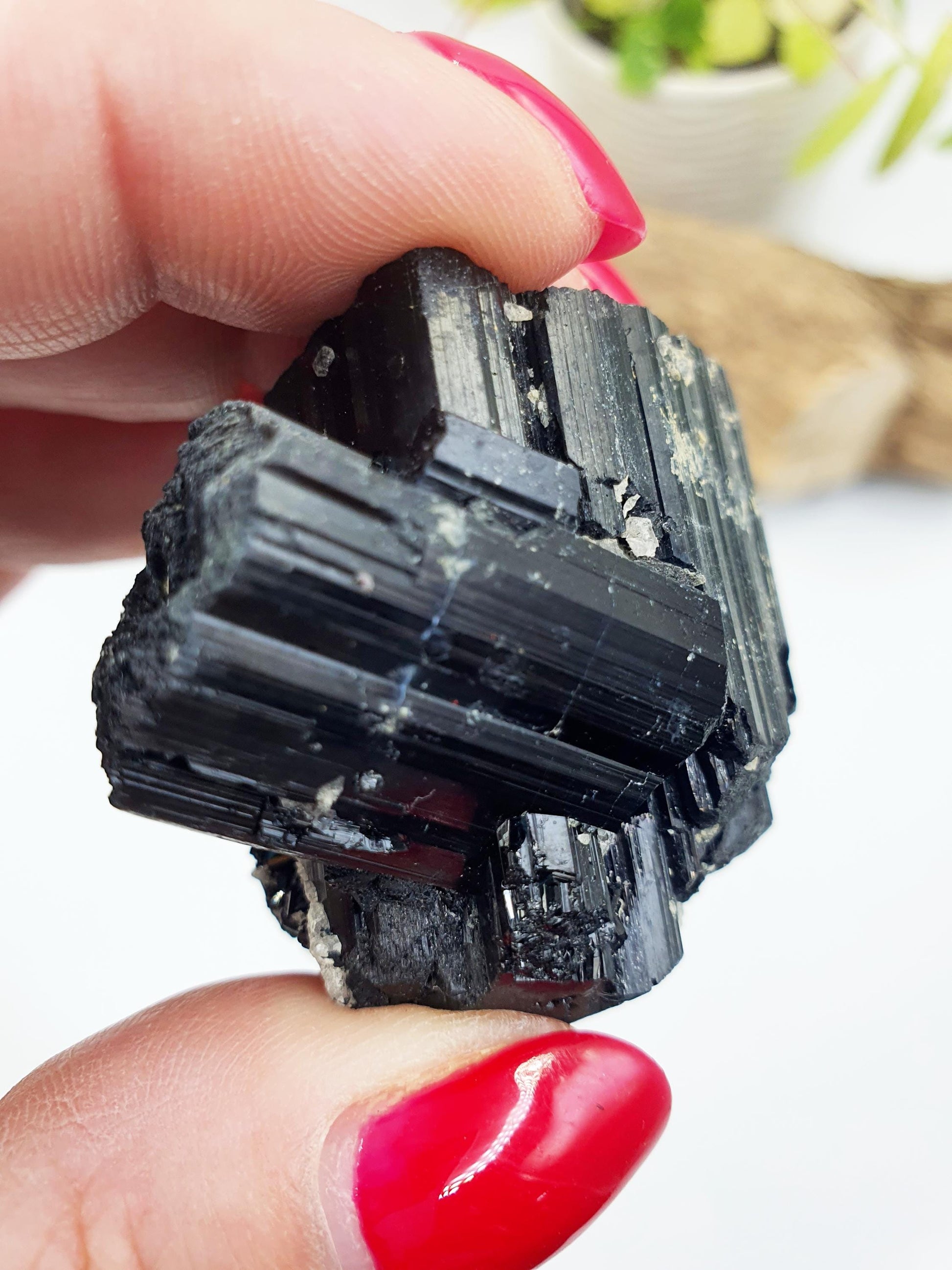 Flashy Raw Zambian Black Tourmaline Specimen - Natural Protection and Grounding Crystal - 65g
