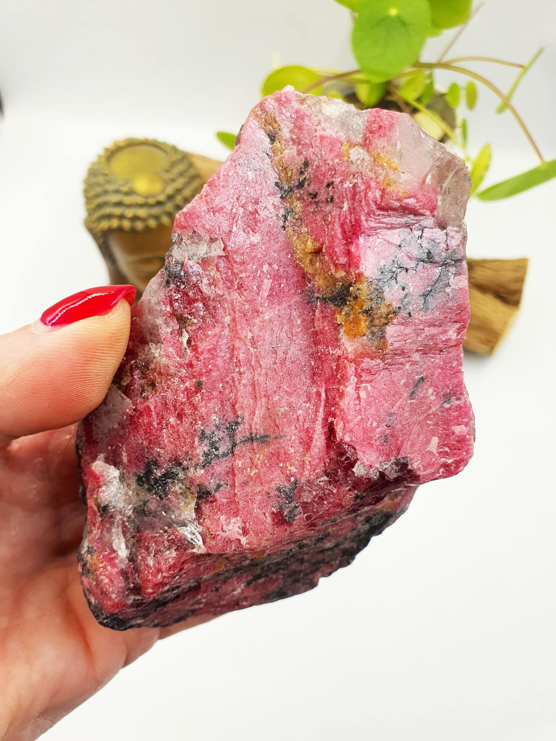 Large Raw Red Rhodonite Specimen - Emotional Healing & Compassion Crystal Chunk, 590g