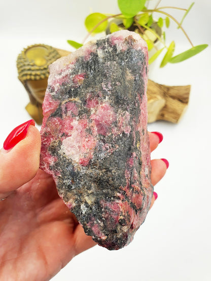 Large Raw Red Rhodonite Specimen - Emotional Healing & Compassion Crystal Chunk, 590g
