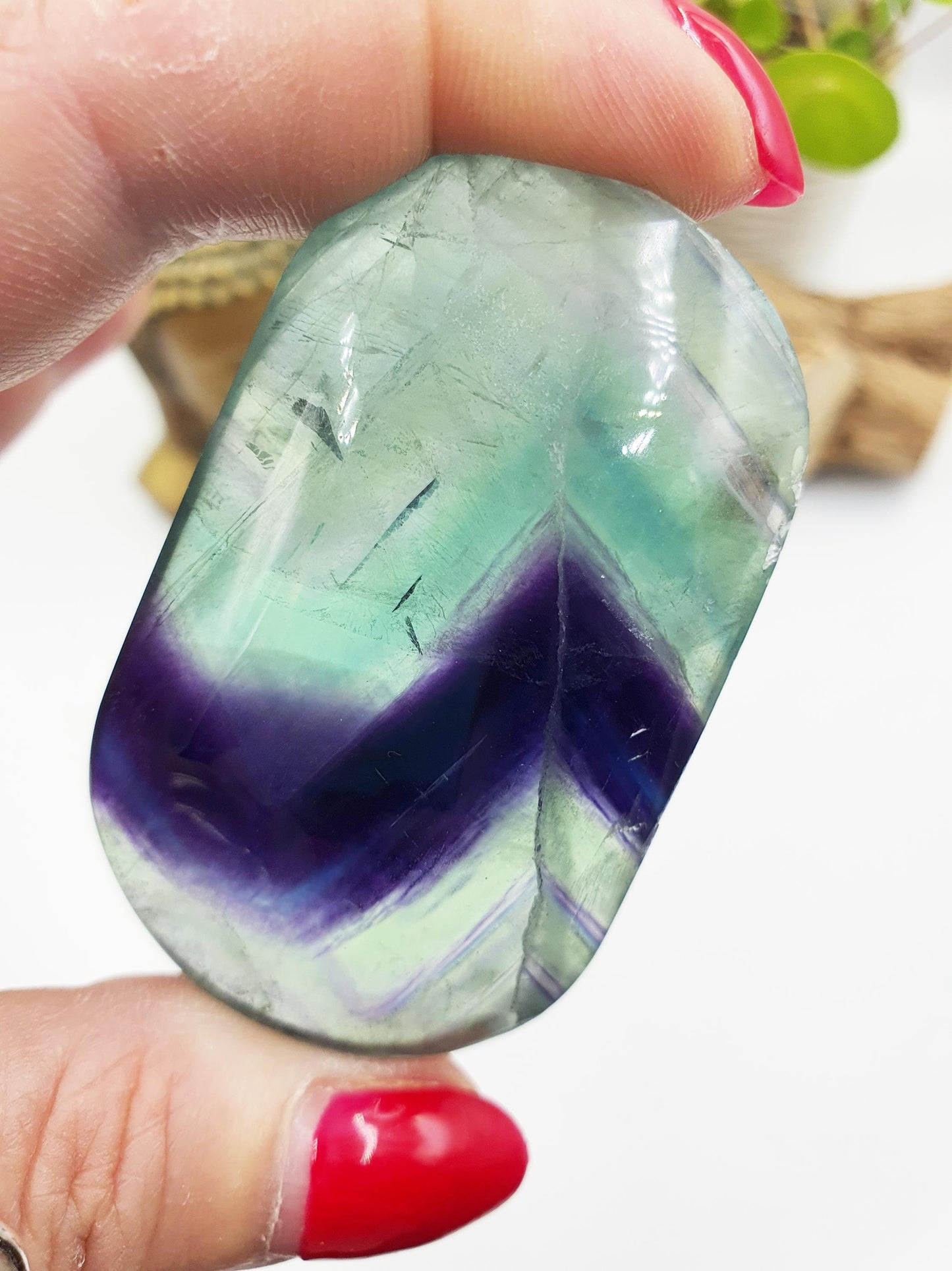Fluorite Palm Stone - Focus and Clarity Healing Crystal - 110g