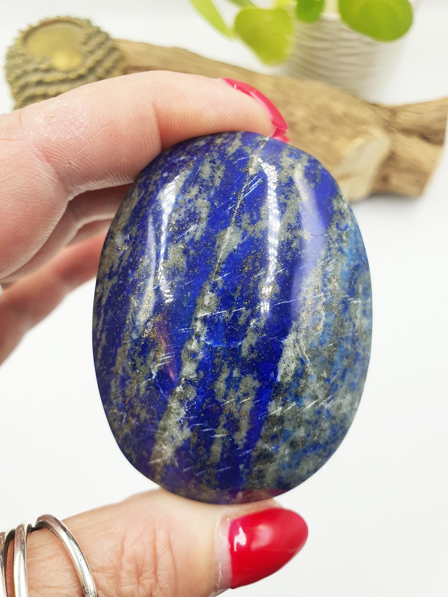 Large Lapis Lazuli Palm Stone - Wisdom & Truth Third Eye Chakra Crystal, 155g