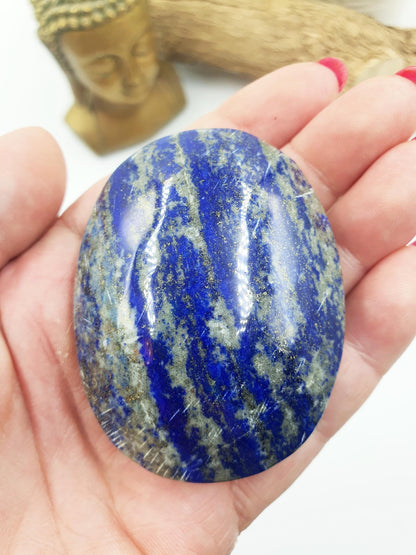 Large Lapis Lazuli Palm Stone - Wisdom & Truth Third Eye Chakra Crystal, 155g