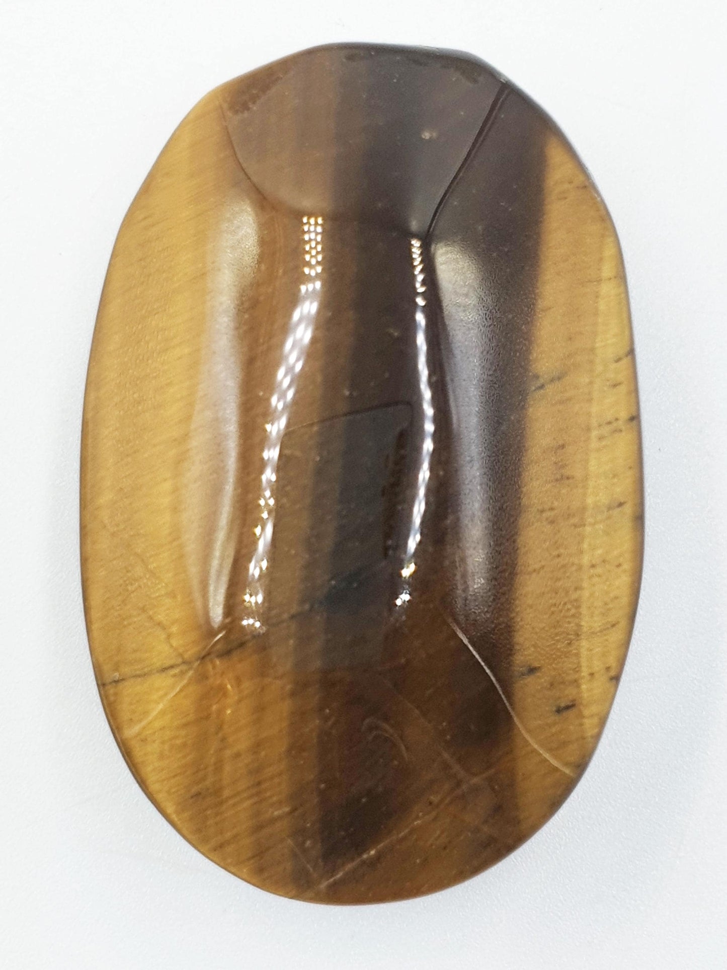 High Grade Yellow Tigers Eye Palm Stone - Protection & Courage Crystal - 75g