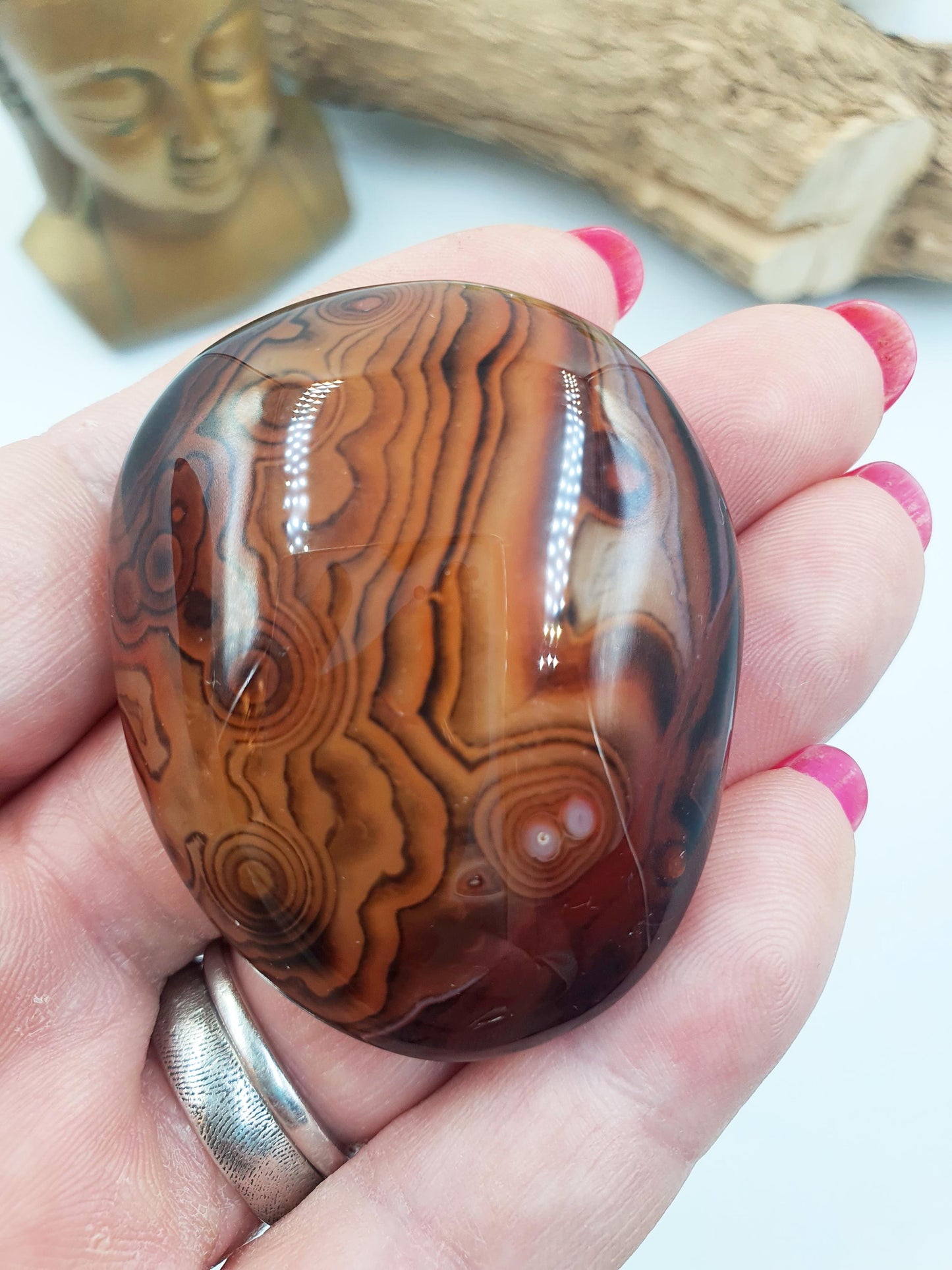 Sardonyx Palm Stone - Strength & Protection Healing, 55g