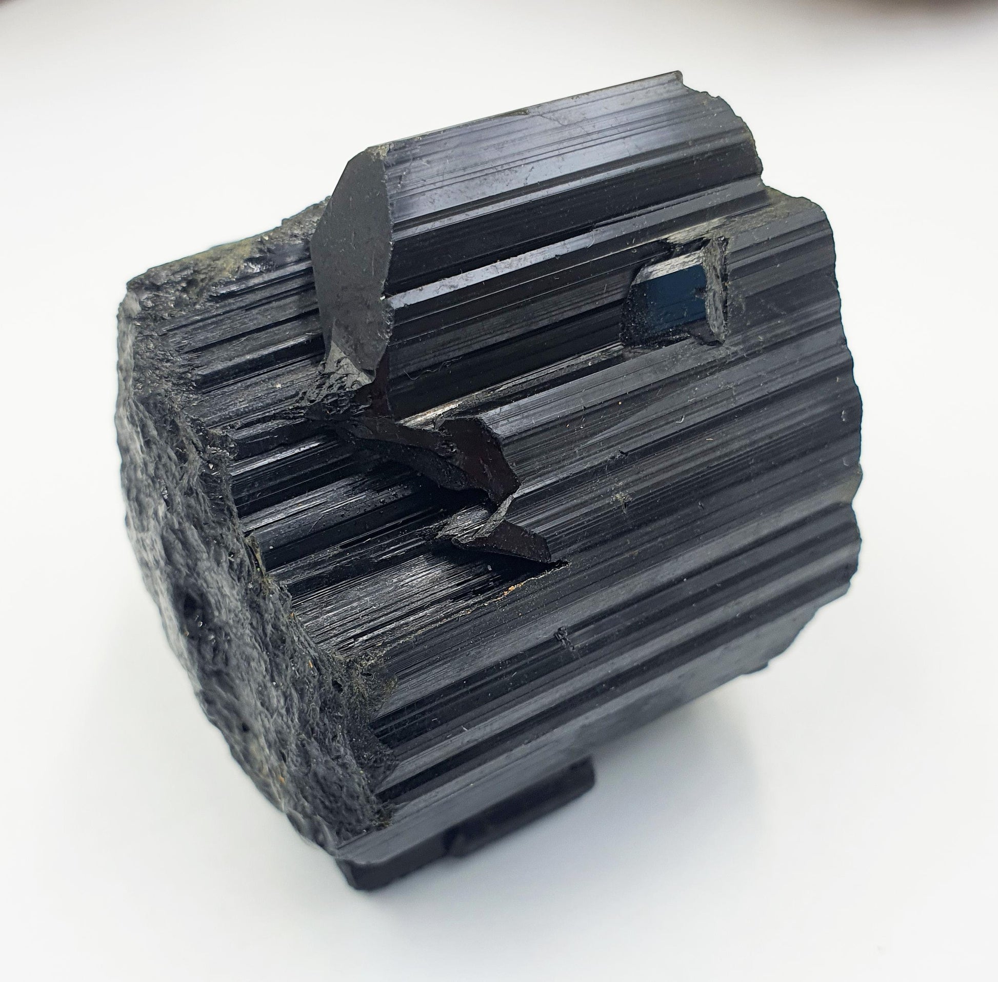 Flashy Raw Zambian Black Tourmaline Specimen - Natural Protection and Grounding Crystal - 190g