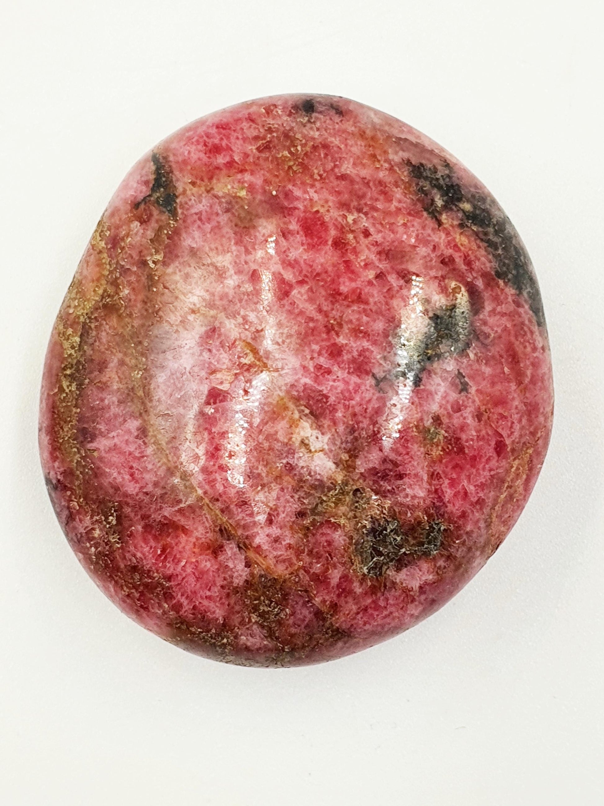 Rhodonite Palm Stone - Emotional Healing & Heart Chakra Crystal - 110g