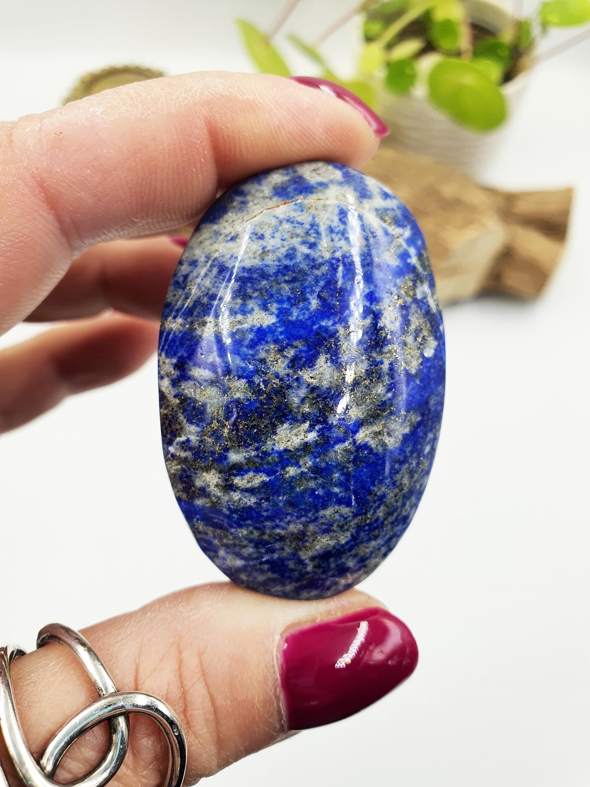 Lapis Lazuli Palm Stone - Wisdom & Truth Third Eye Chakra Crystal, 70g