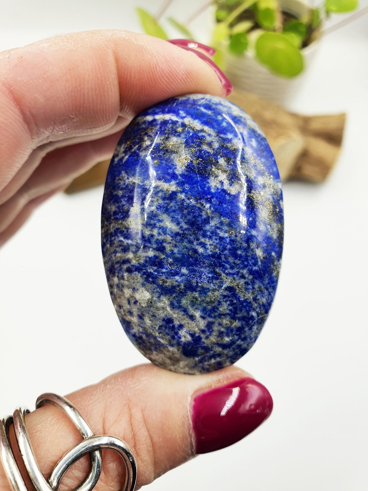 Lapis Lazuli Palm Stone - Wisdom & Truth Third Eye Chakra Crystal, 70g