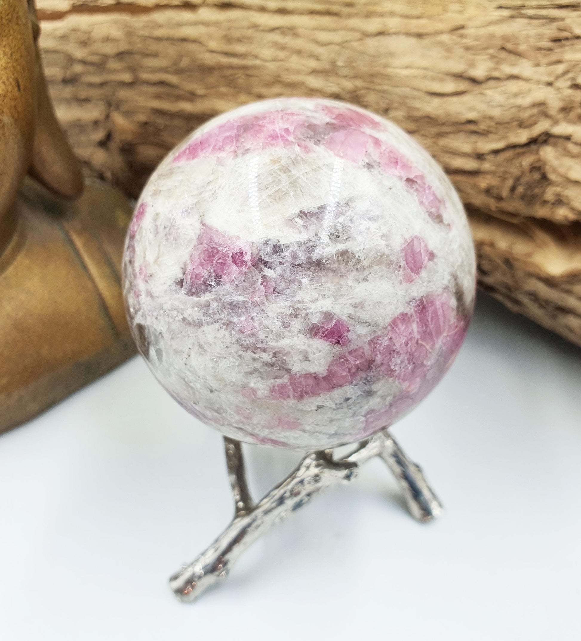 Plum Tourmaline Sphere (Rubellite)- Rare Emotional Healing & Spiritual Growth Crystal Ball - 56mm