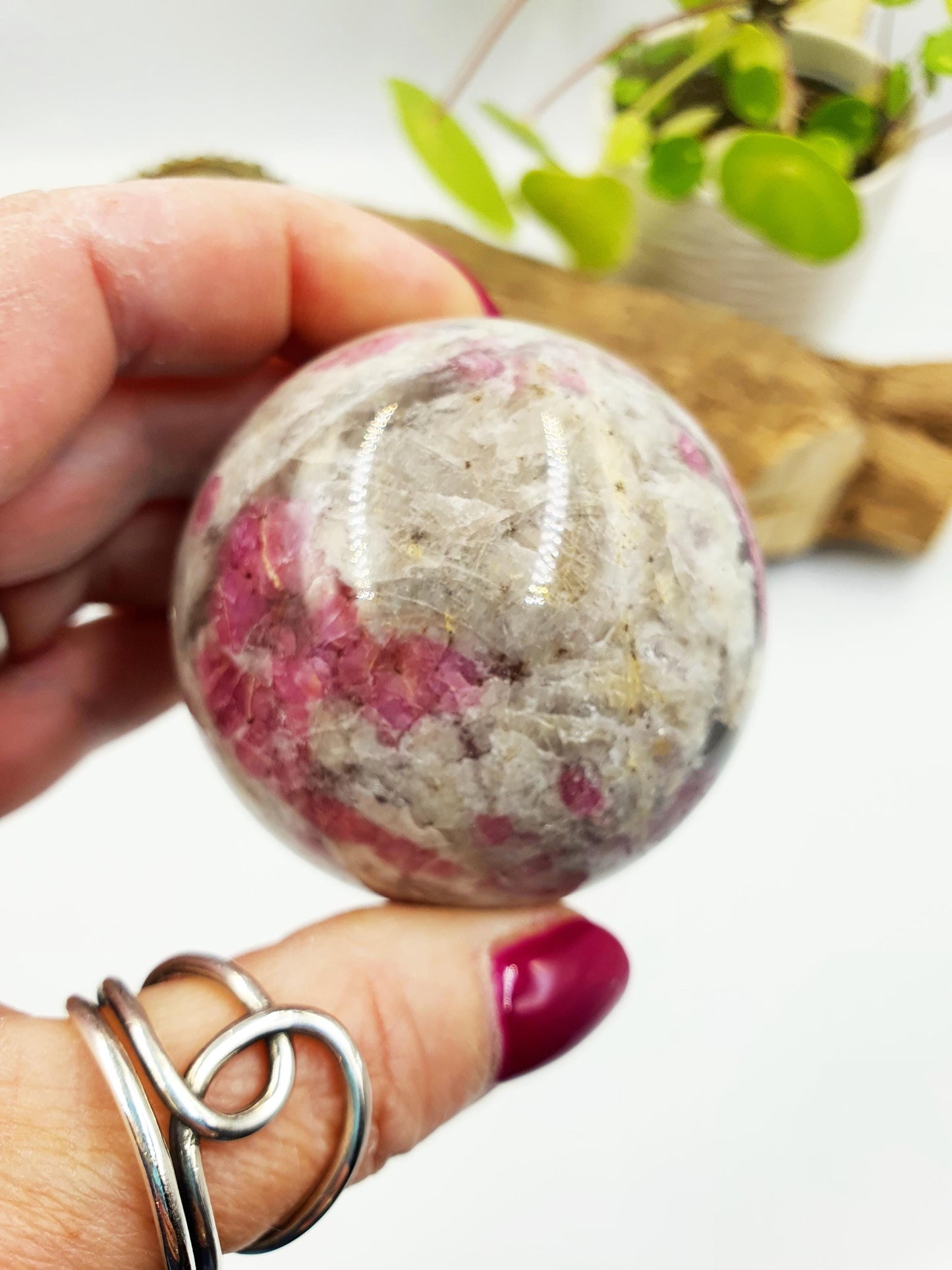 Plum Tourmaline Sphere (Rubellite)- Rare Emotional Healing & Spiritual Growth Crystal Ball - 56mm