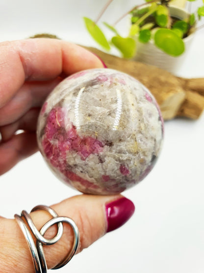 Plum Tourmaline Sphere (Rubellite)- Rare Emotional Healing & Spiritual Growth Crystal Ball - 56mm
