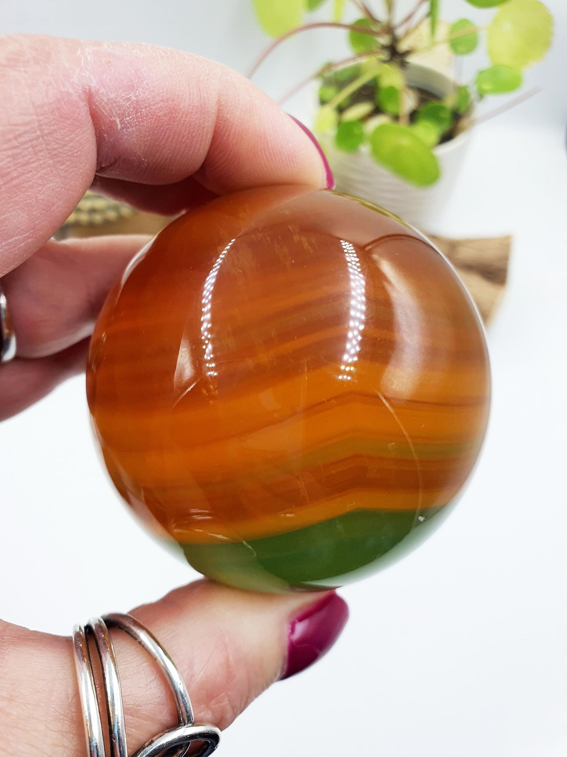 Yellow and Green Fluorite Sphere - Focus and Clarity Healing Crystal Ball, 61mm
