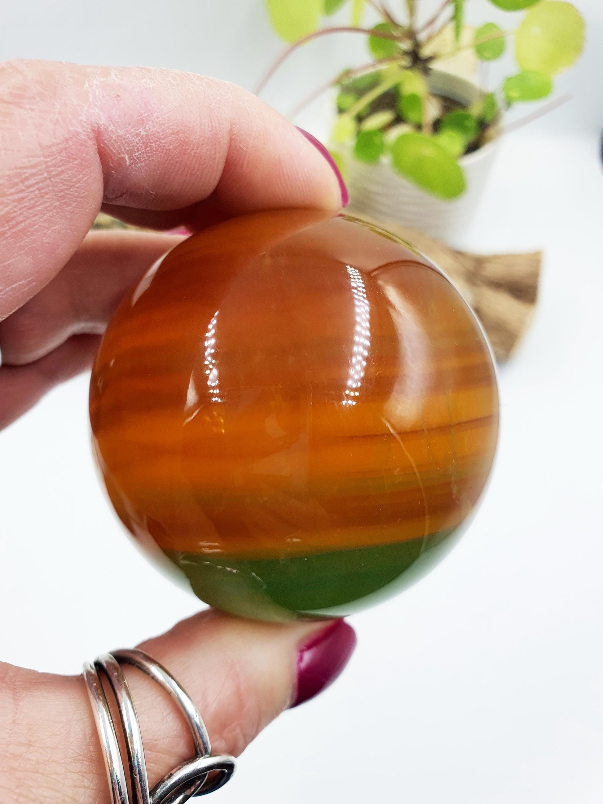 Yellow and Green Fluorite Sphere - Focus and Clarity Healing Crystal Ball, 61mm