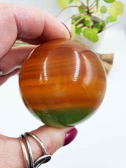 Yellow and Green Fluorite Sphere - Focus and Clarity Healing Crystal Ball, 61mm