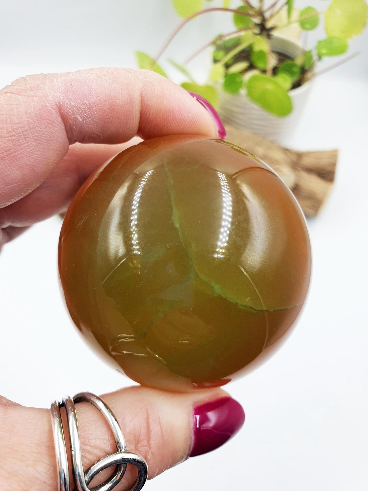 Yellow and Green Fluorite Sphere - Focus and Clarity Healing Crystal Ball, 61mm