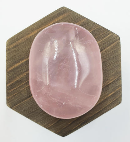 Rose Quartz Palm Stone - Love & Compassion Healing Crystal, 105g