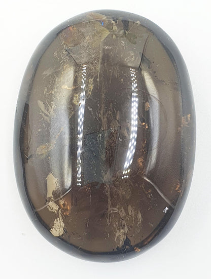 High Grade Large Smoky Quartz Palm Stone with Rainbows - Grounding & Protection Crystal, 140g