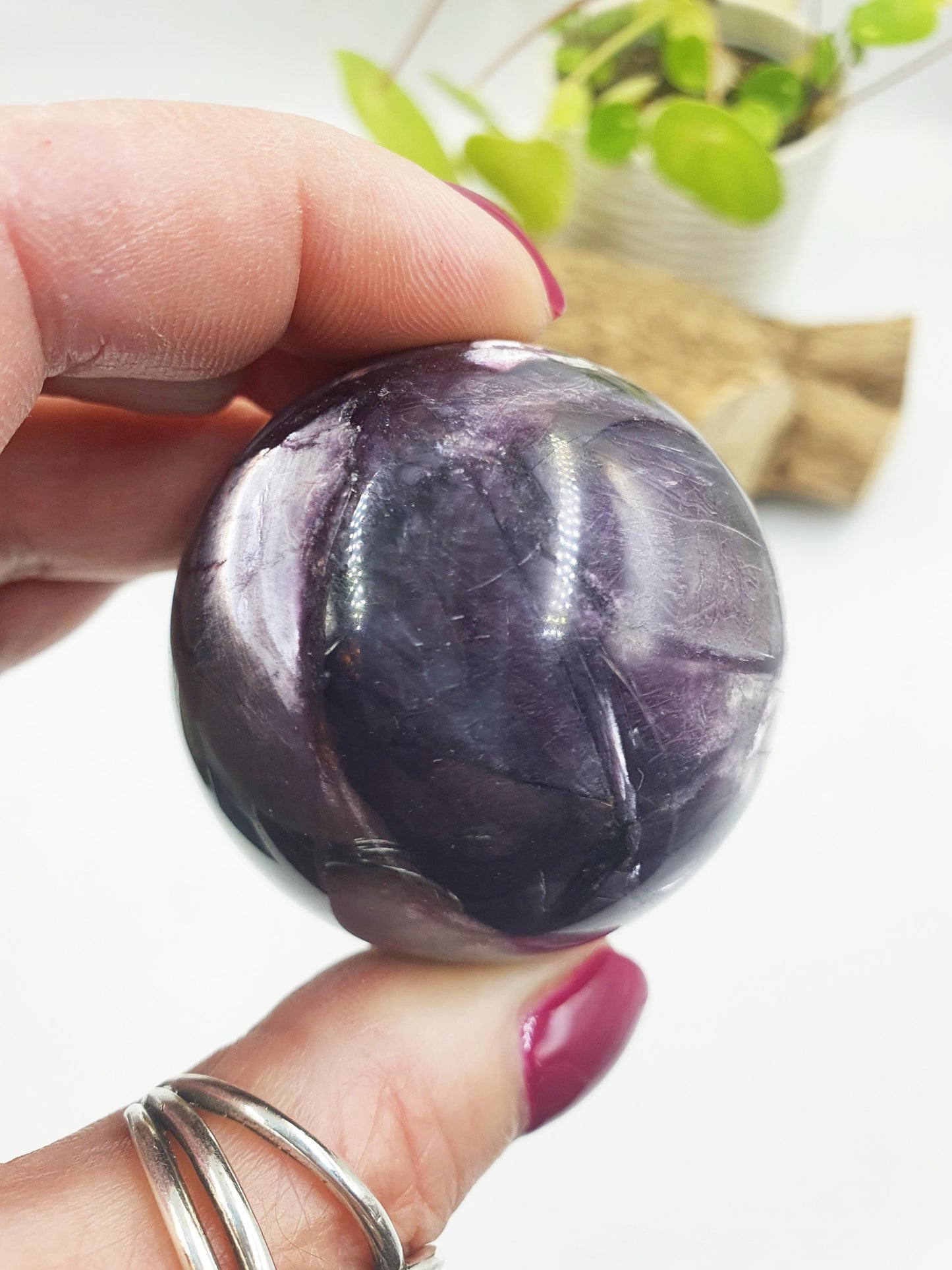 Purple Mica Sphere - Intuition, Calm & Transformation Healing Crystal Ball, 48mm