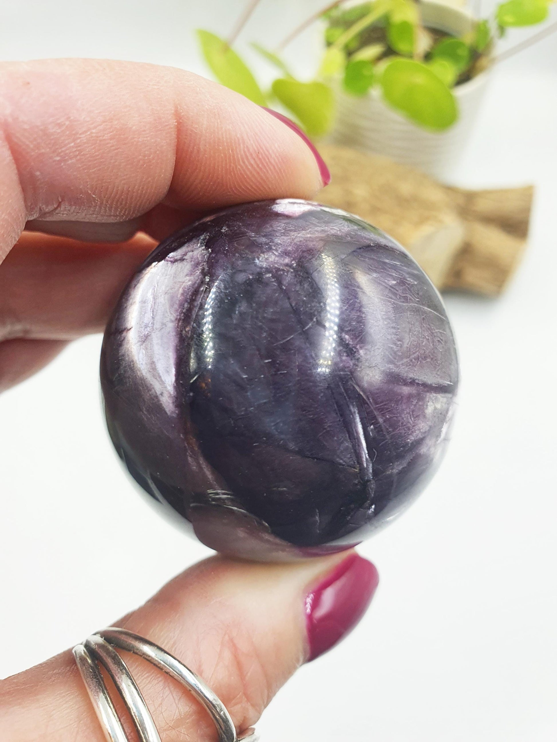 Purple Mica Sphere - Intuition, Calm & Transformation Healing Crystal Ball, 48mm