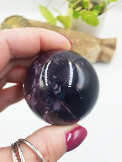 Purple Mica Sphere - Intuition, Calm & Transformation Healing Crystal Ball, 48mm