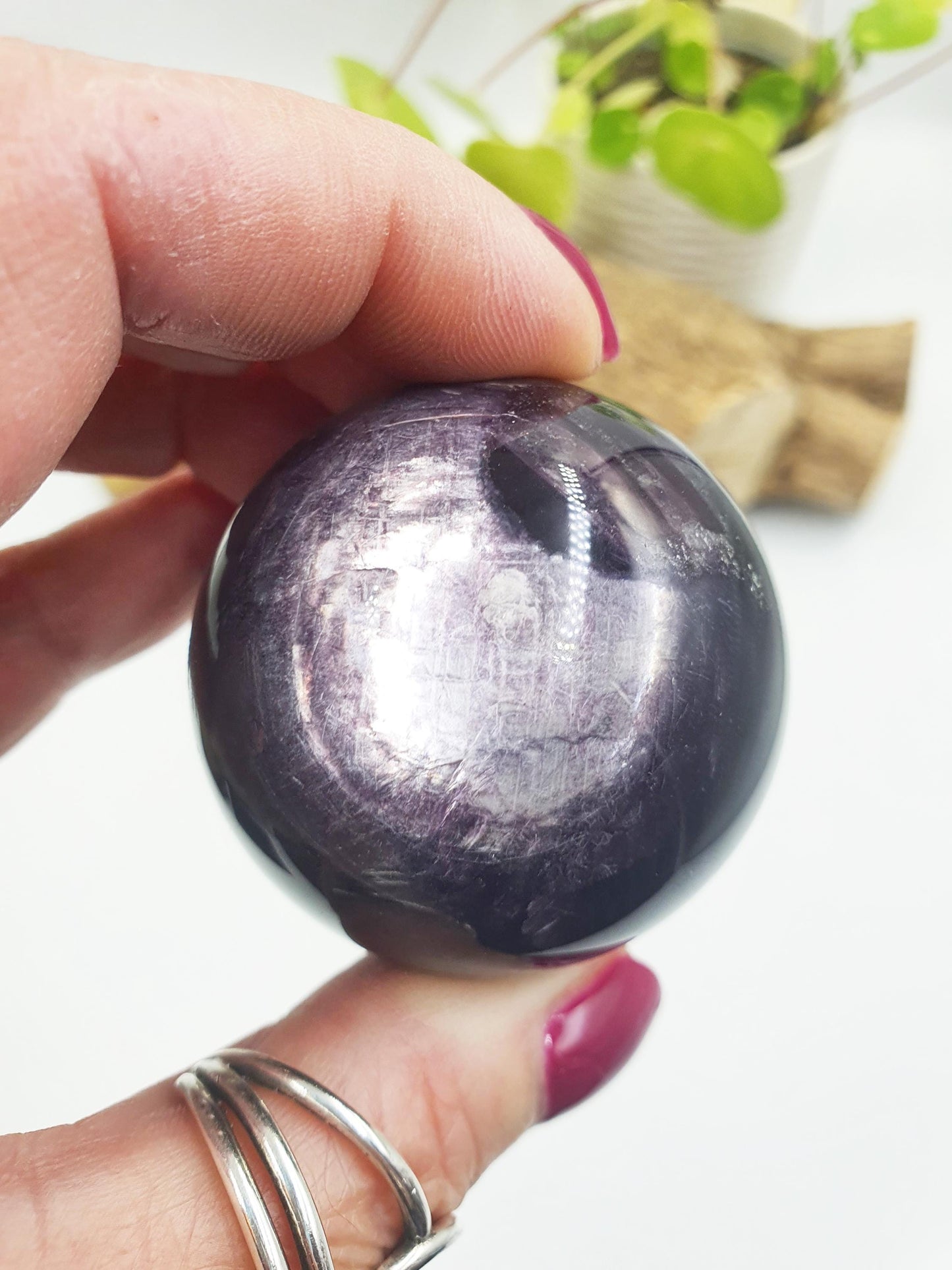 Purple Mica Sphere - Intuition, Calm & Transformation Healing Crystal Ball, 48mm