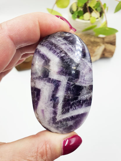 Dream Amethyst Palm Stone - Intuition & Spiritual Protection Crystal, 95g