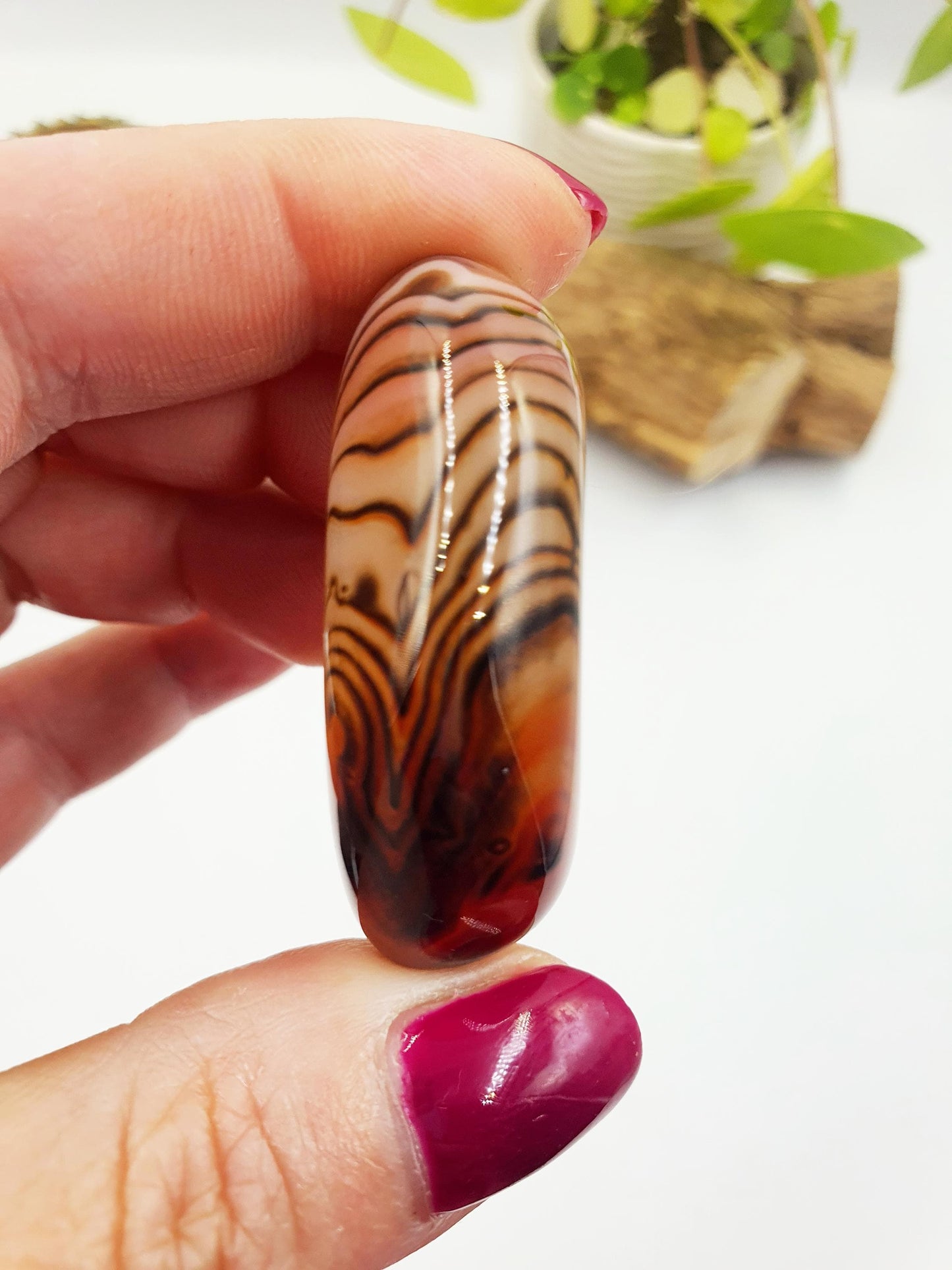 Sardonyx Palm Stone - Strength & Protection Healing, 40g