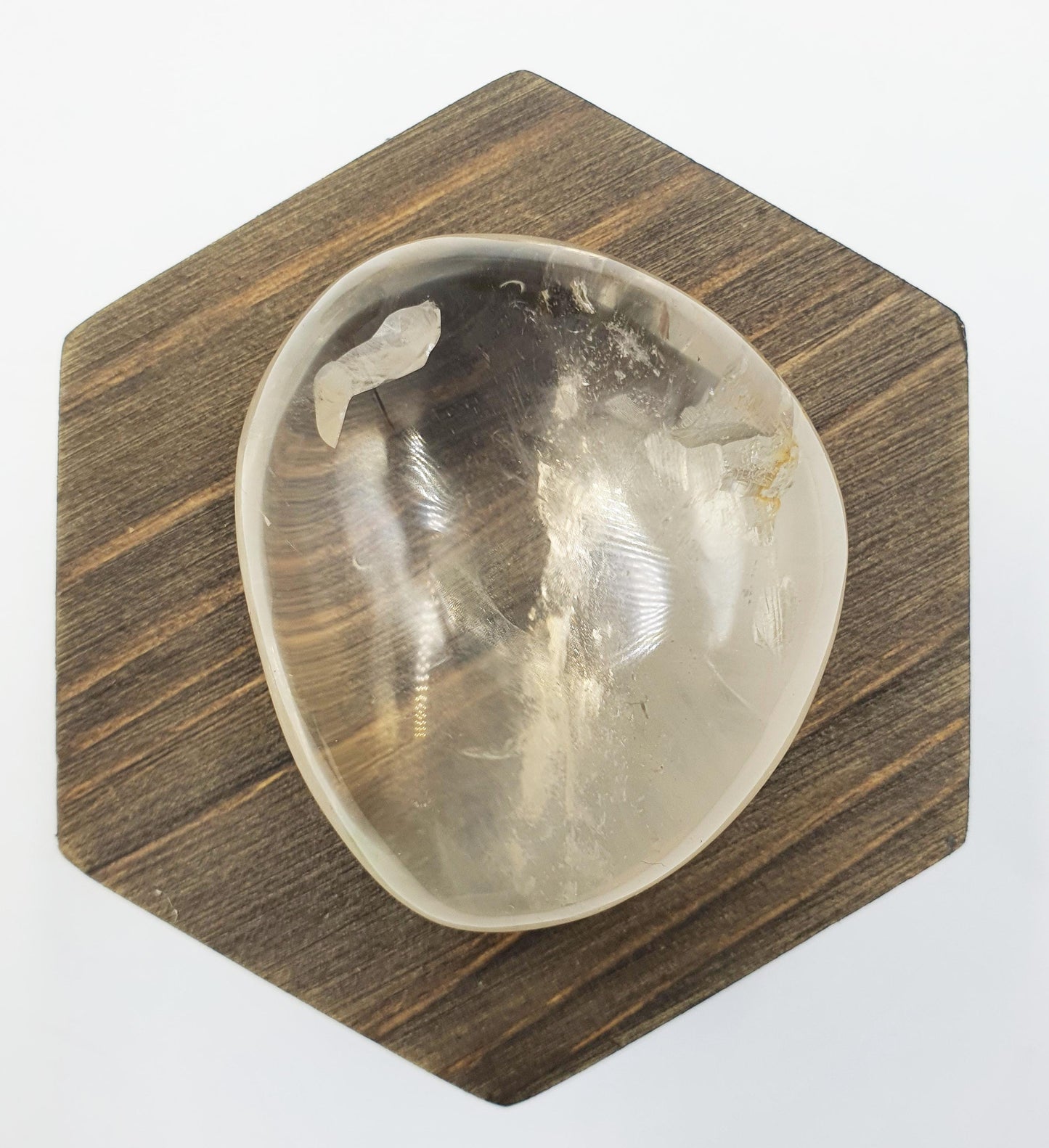 Unique Clear Quartz Palm Stone - Energy Amplifying Healing Crystal - 105g