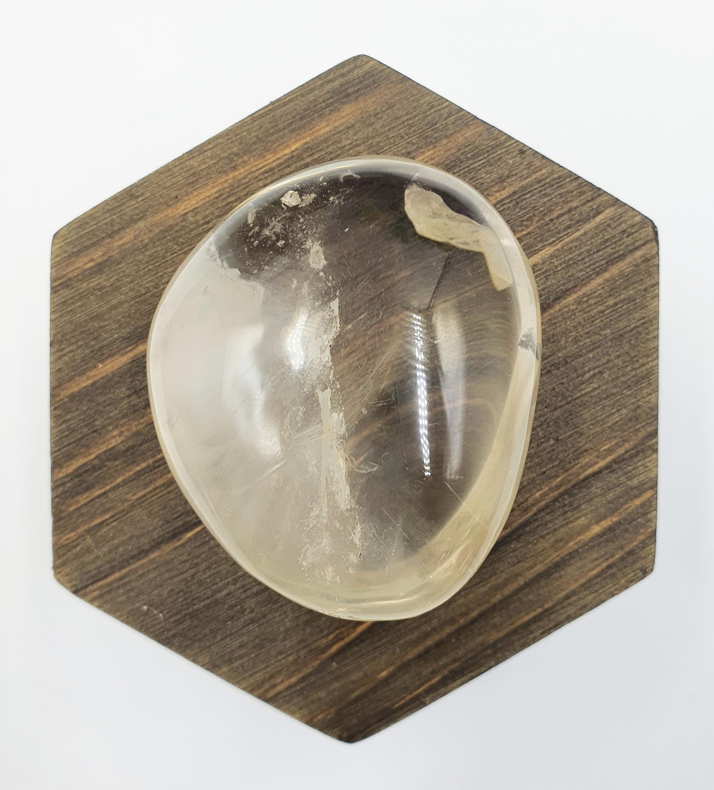 Unique Clear Quartz Palm Stone - Energy Amplifying Healing Crystal - 105g