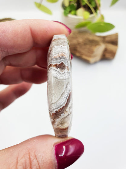 Mexican Crazy Lace Agate Palm Stone - Joy, Positivity & Protection Healing Crystal, 45g