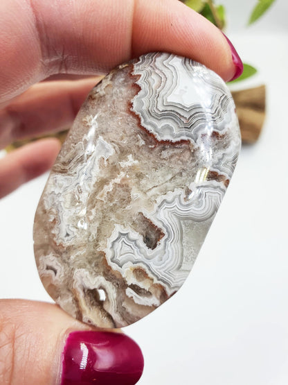 Mexican Crazy Lace Agate Palm Stone - Joy, Positivity & Protection Healing Crystal, 45g