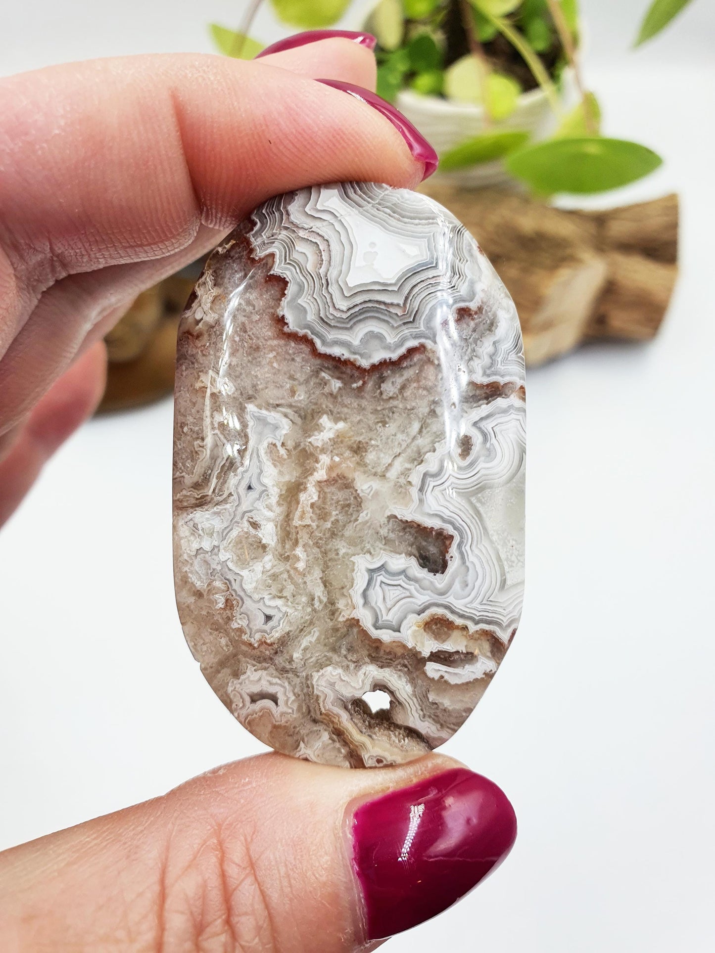 Mexican Crazy Lace Agate Palm Stone - Joy, Positivity & Protection Healing Crystal, 45g