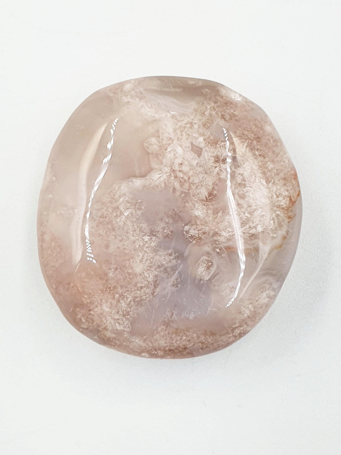 Flower Agate (Sakura) Palm Stone - Growth, Creativity & Emotional Healing Crystal, 40g
