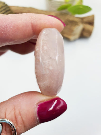 Flower Agate (Sakura) Palm Stone - Growth, Creativity & Emotional Healing Crystal, 40g