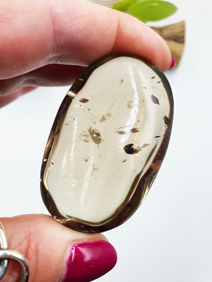 High Grade Large Smoky Quartz Palm Stone - Grounding & Protection Crystal, 65g