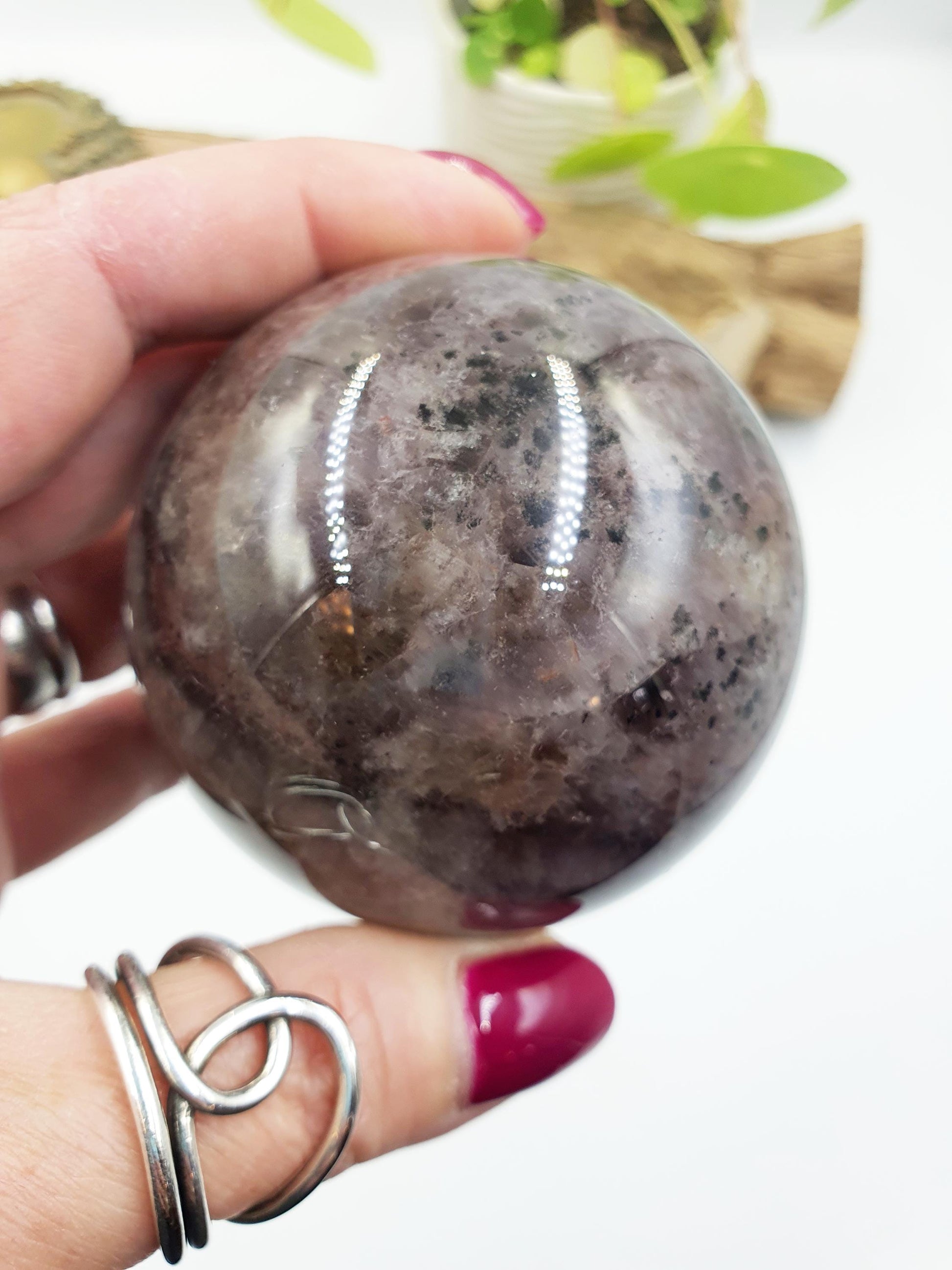 Auralite-23 Sphere - Ancient Wisdom, Intuition & Spiritual Awakening Healing Crystal Ball, 64mm