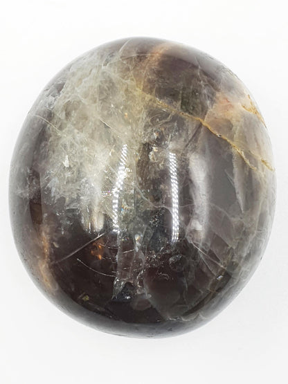 Flashy Black Moonstone Palm Stone - Intuition & New Beginnings Healing Crystal - 144g