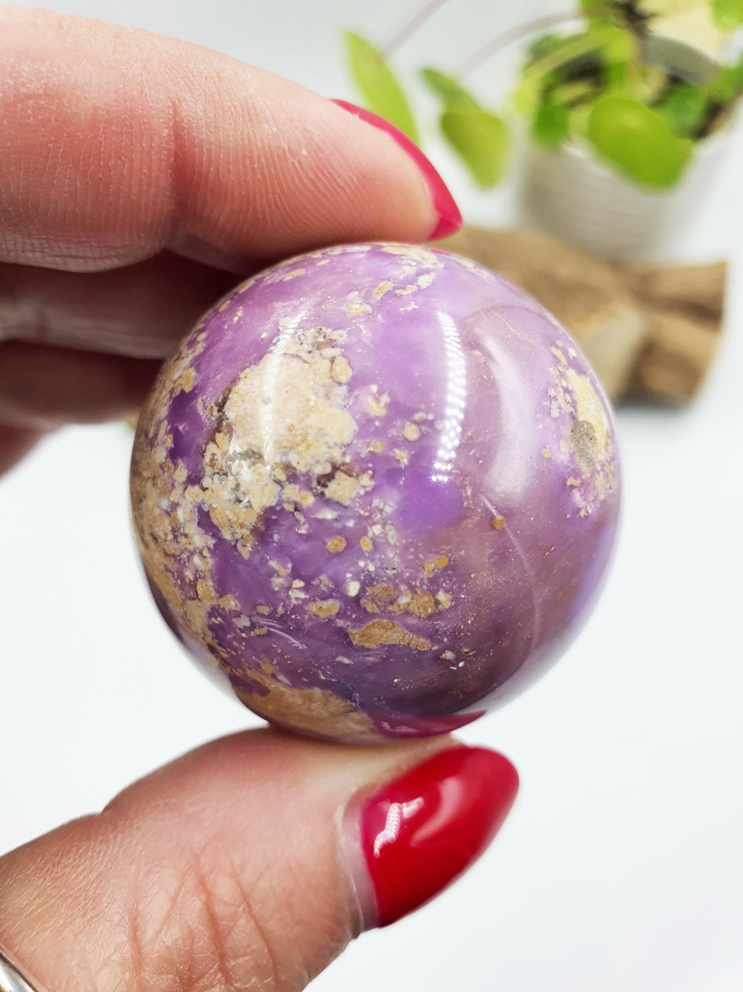 Phosphosiderite Sphere - Rare Calming & Spiritual Healing Crystal Ball - 39mm