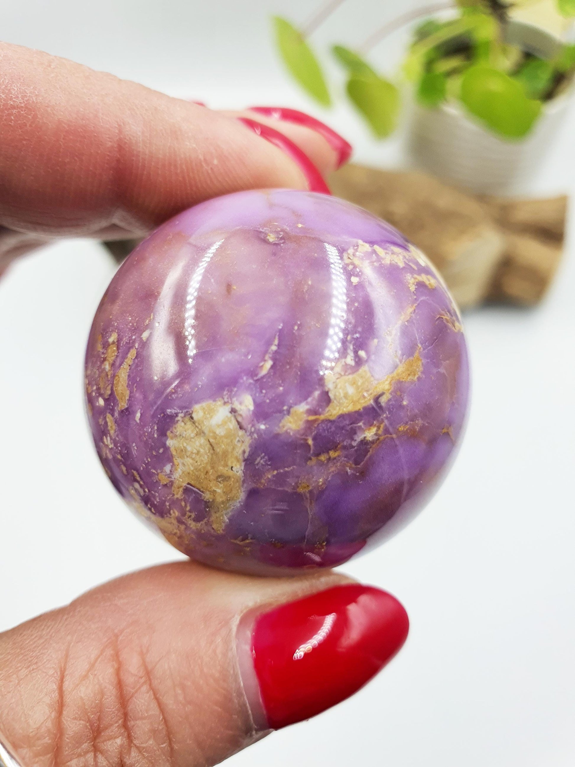 Phosphosiderite Sphere - Rare Calming & Spiritual Healing Crystal Ball - 39mm