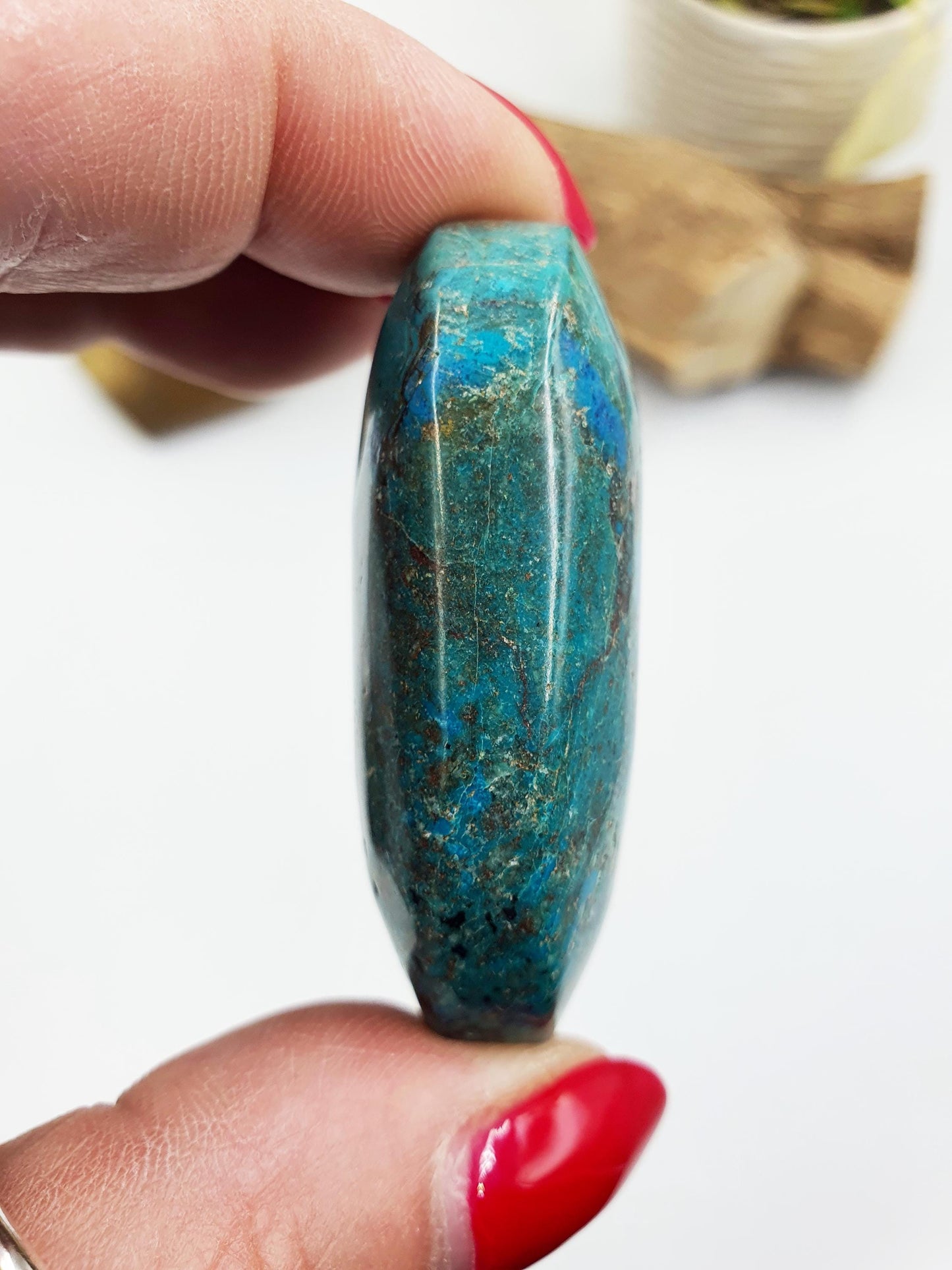 Phoenix Turquoise Palm Stone: Reiki and Meditation Crystal, 45g