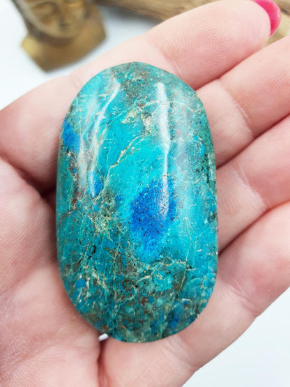 Phoenix Turquoise Palm Stone: Reiki and Meditation Crystal, 45g