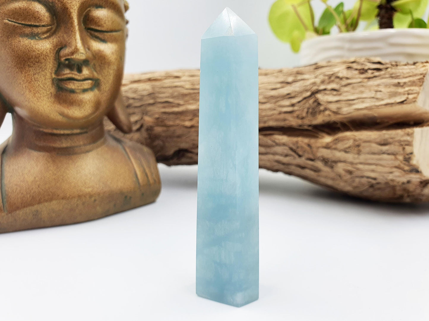 Aquamarine Tower - Calming & Communication Throat Chakra Healing Crystal Point - 55g