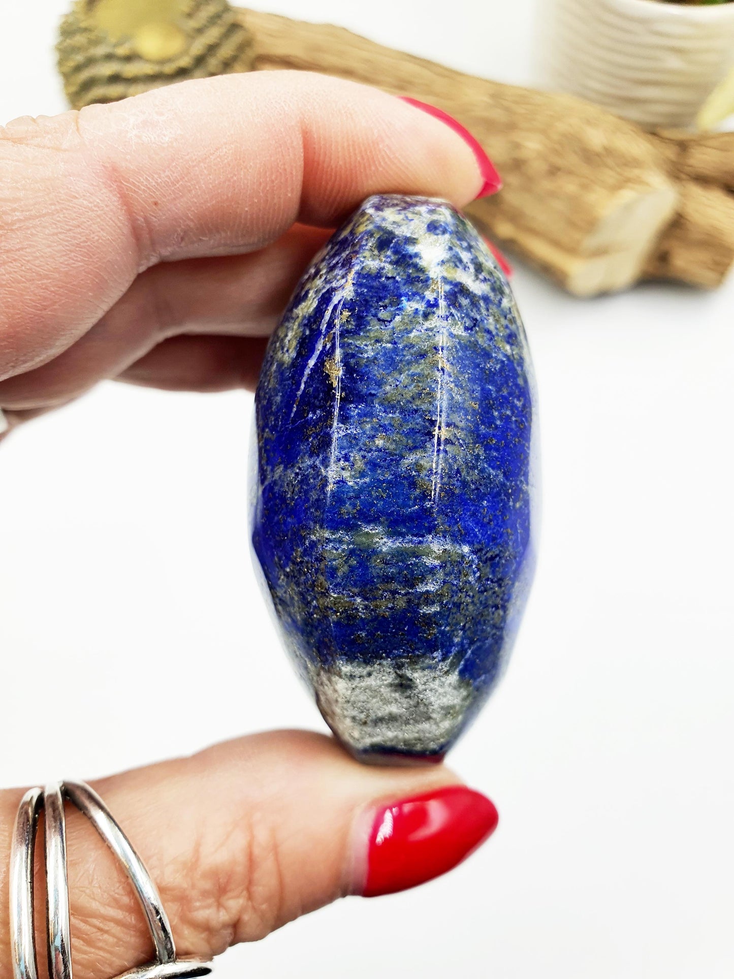 Large Lapis Lazuli Palm Stone - Wisdom & Truth Third Eye Chakra Crystal -150g