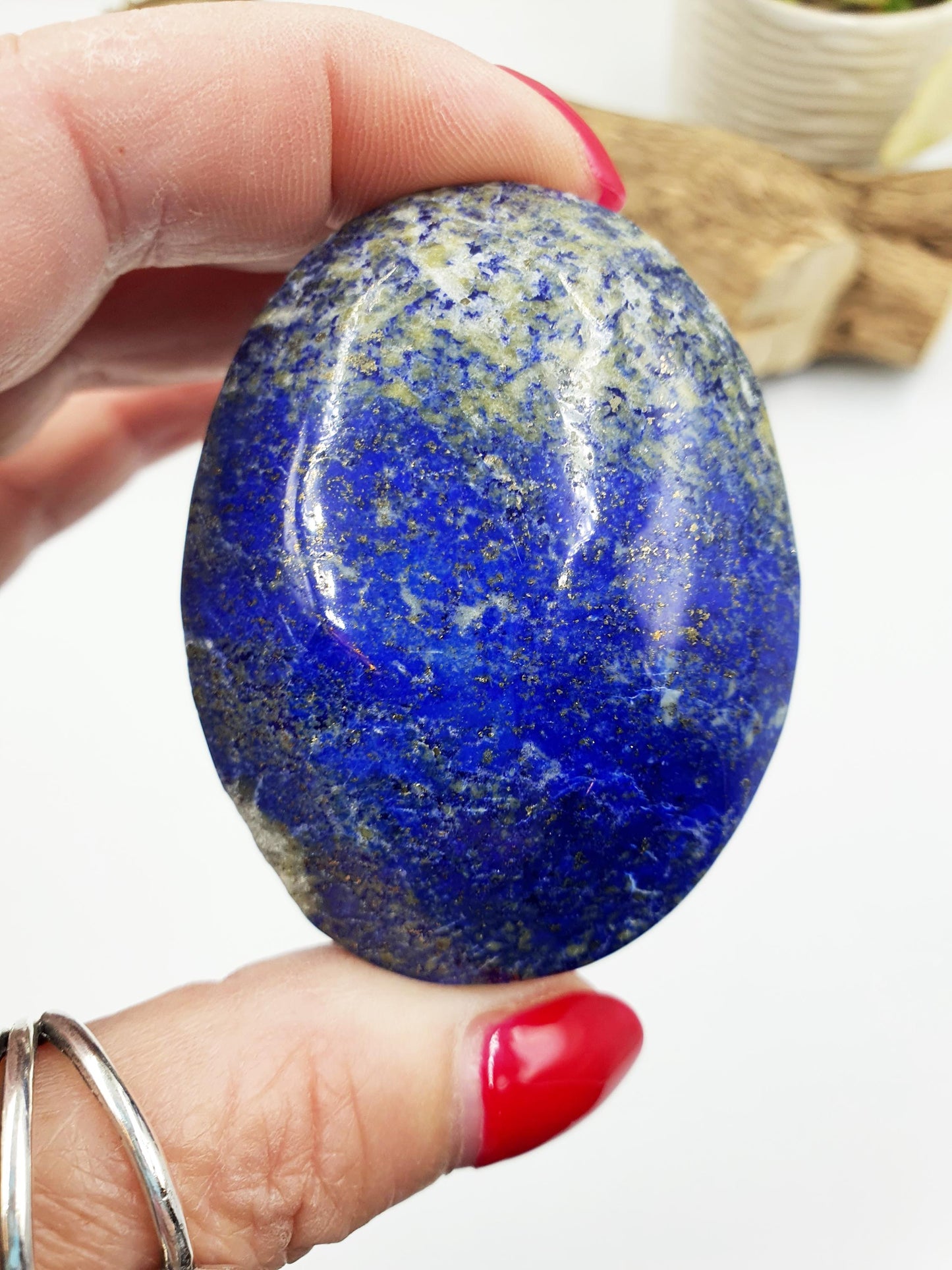 Large Lapis Lazuli Palm Stone - Wisdom & Truth Third Eye Chakra Crystal -150g