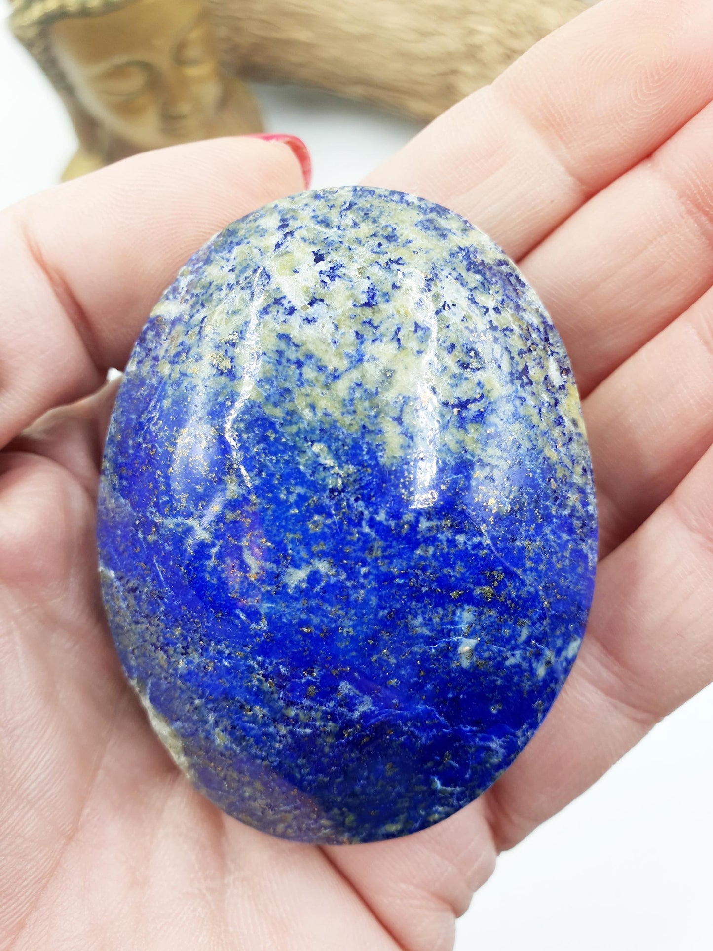 Large Lapis Lazuli Palm Stone - Wisdom & Truth Third Eye Chakra Crystal -150g