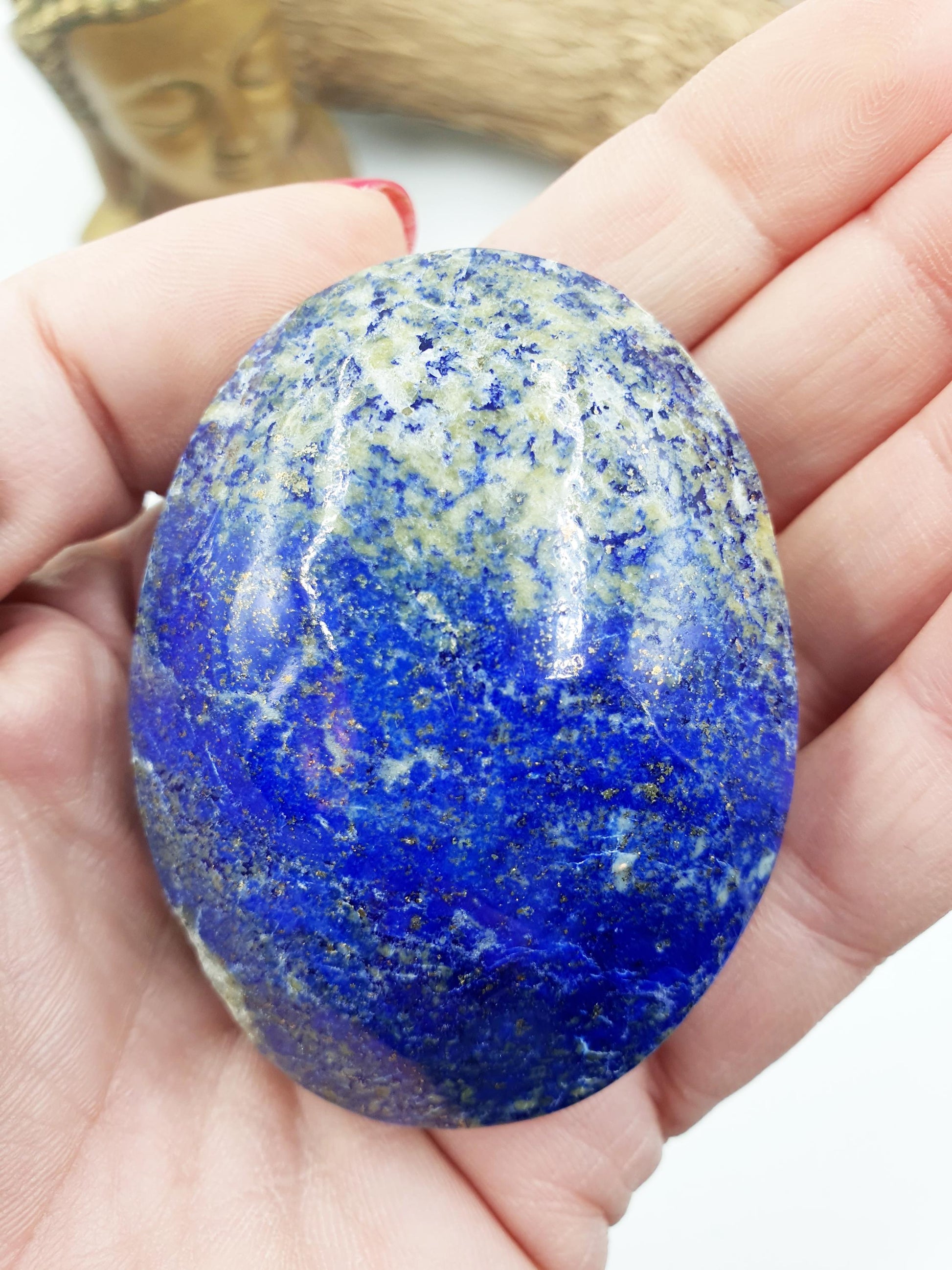 Large Lapis Lazuli Palm Stone - Wisdom & Truth Third Eye Chakra Crystal -150g