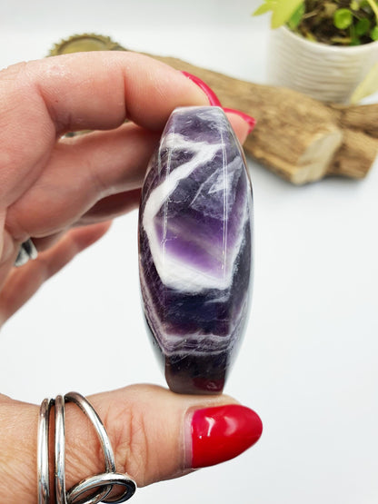 Large Dream Amethyst Palm Stone - Intuition & Spiritual Protection Crystal - 115g