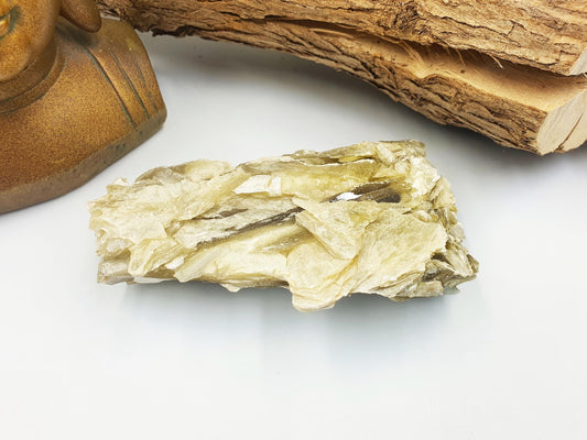Raw Golden Mica Specimen (Muscovite Mica) - Uplifting & Protective Healing Crystal, 250g