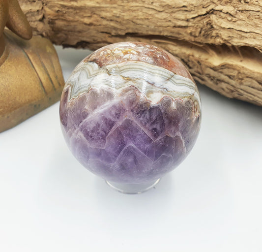 Amethyst Agate Sphere - Calming & Protective Healing Crystal Ball, 59mm